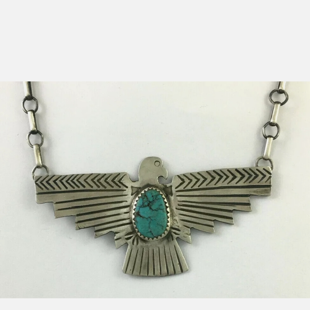 Beautiful Sterling Thunderbird Necklace
